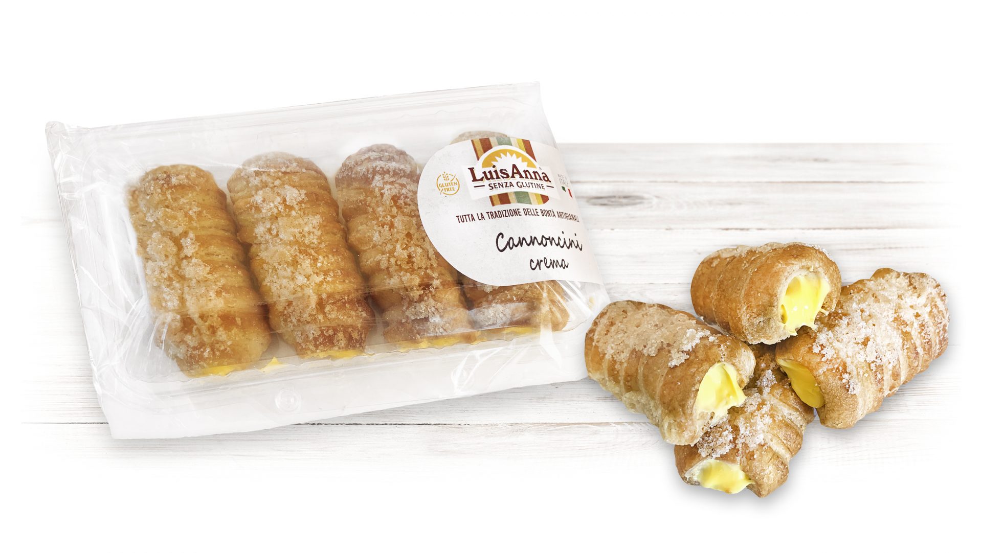 Cannoncini di sfoglia senza glutine ripieni di Crema LuisAnna gluten free