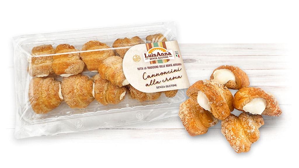Cannoncini di sfoglia senza glutine ripieni di Crema LuisAnna gluten free
