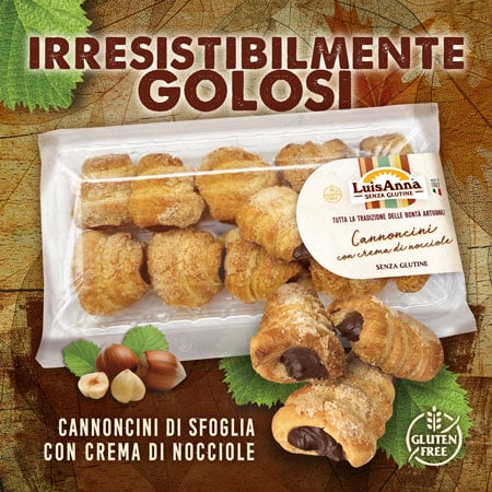 Cannoncini senza glutine alla nocciola